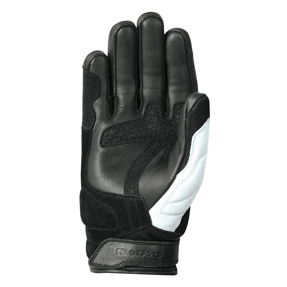 Oxford Glove RP-6S Short Mesh Summer Motorcycle Motorbike Glove Black White Fluo