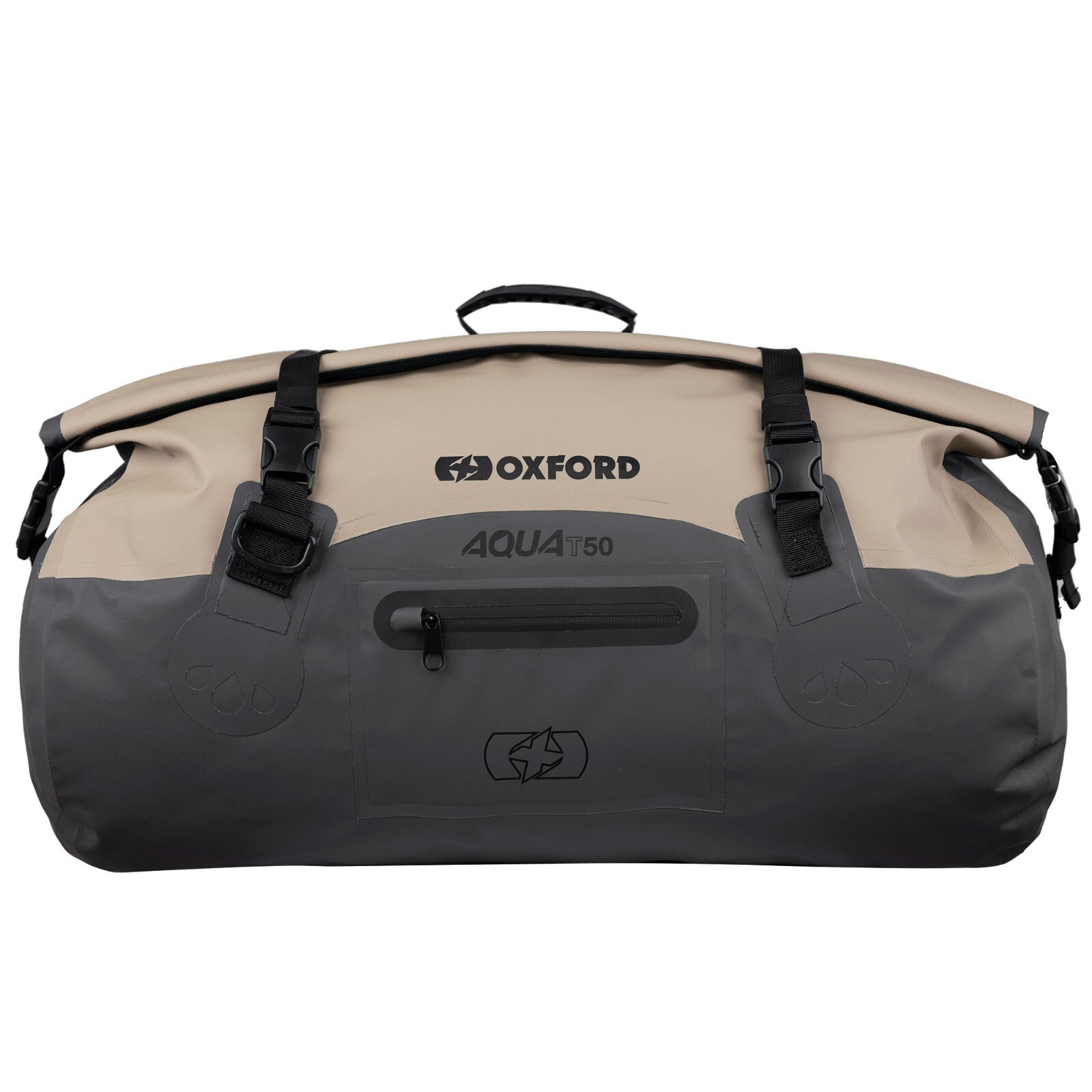 Oxford AQUA T-50 Waterproof Motorcycle Motorbike 50 Litre Roll Bag - Desert Sand