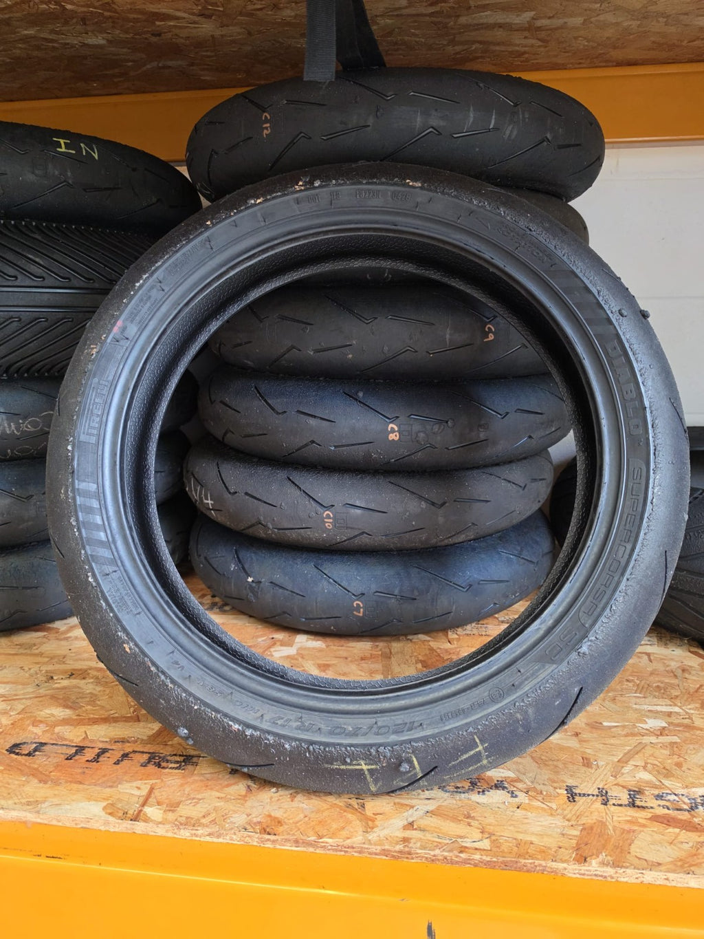 Pirelli Diablo Supercorsa SC1 V4 120/70-17 part worn front BSB scrub tyre 2026