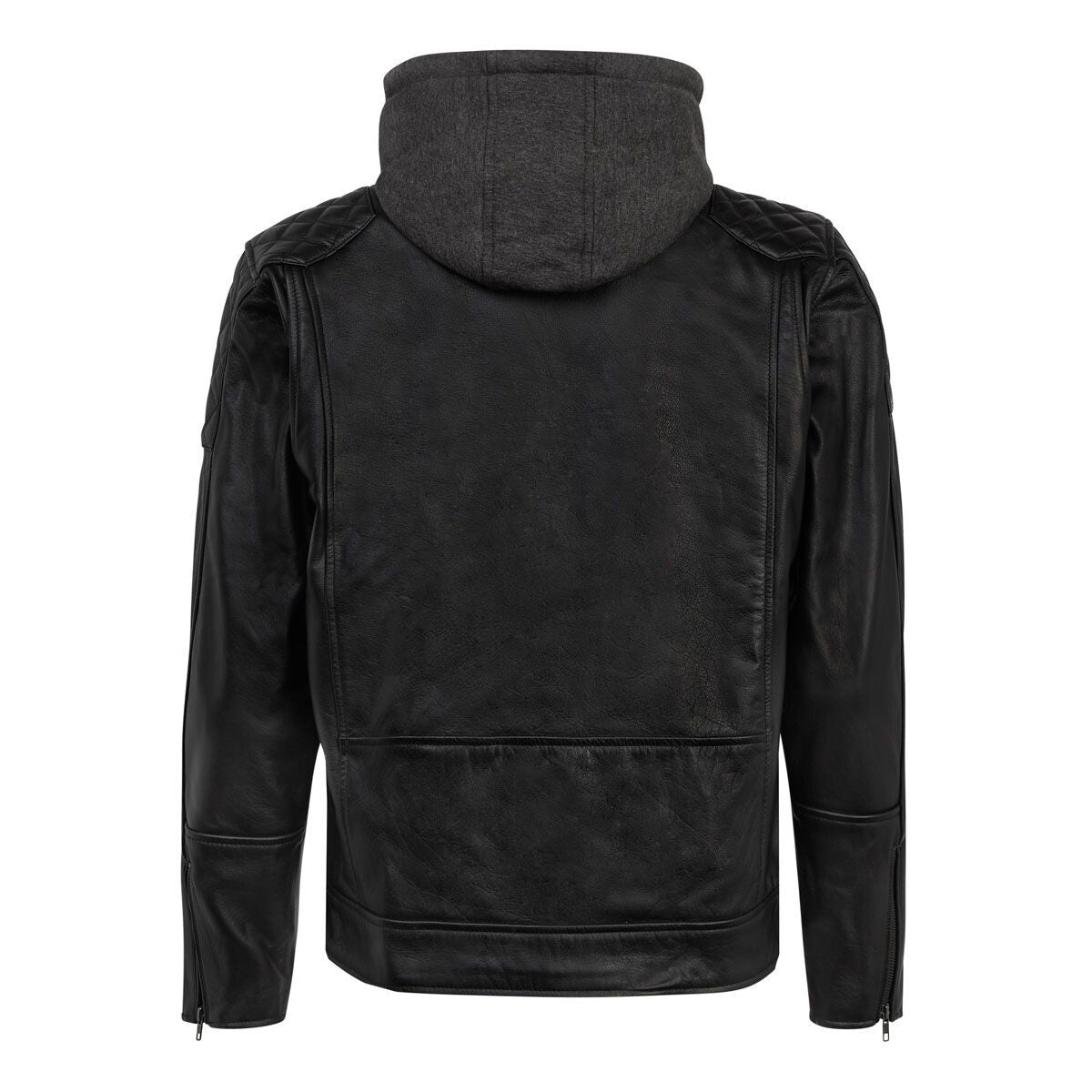 Spada Lambert Classic Style Leather CE AA Motorcycle Motorbike Hooded Jacket
