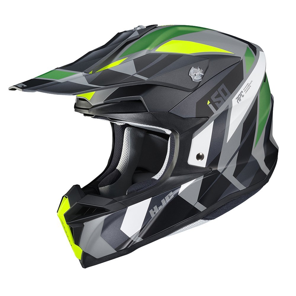 HJC I50 Vanish Green Grey Fluo MX Off Road Enduro Motorcycle Motorbike Helmet