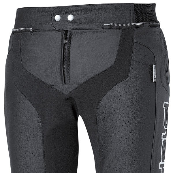 Held Grind Breathable Leather Motorcycle Motorbike Pants - Black - EU60