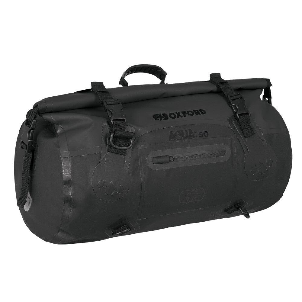 Oxford AQUA T-50 Waterproof Motorcycle Motorbike 50 Litre Roll Bag - Black