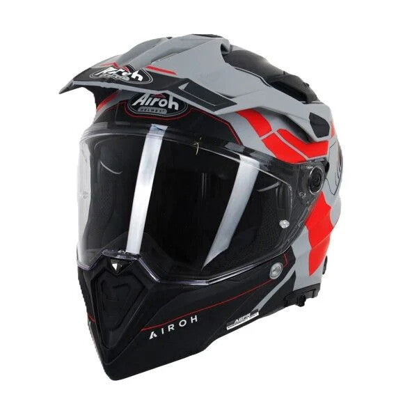 Airoh Commander 2 Adventure ACU Gold ECE 22.06 Motorcycle Helmet Reveal Red Matt