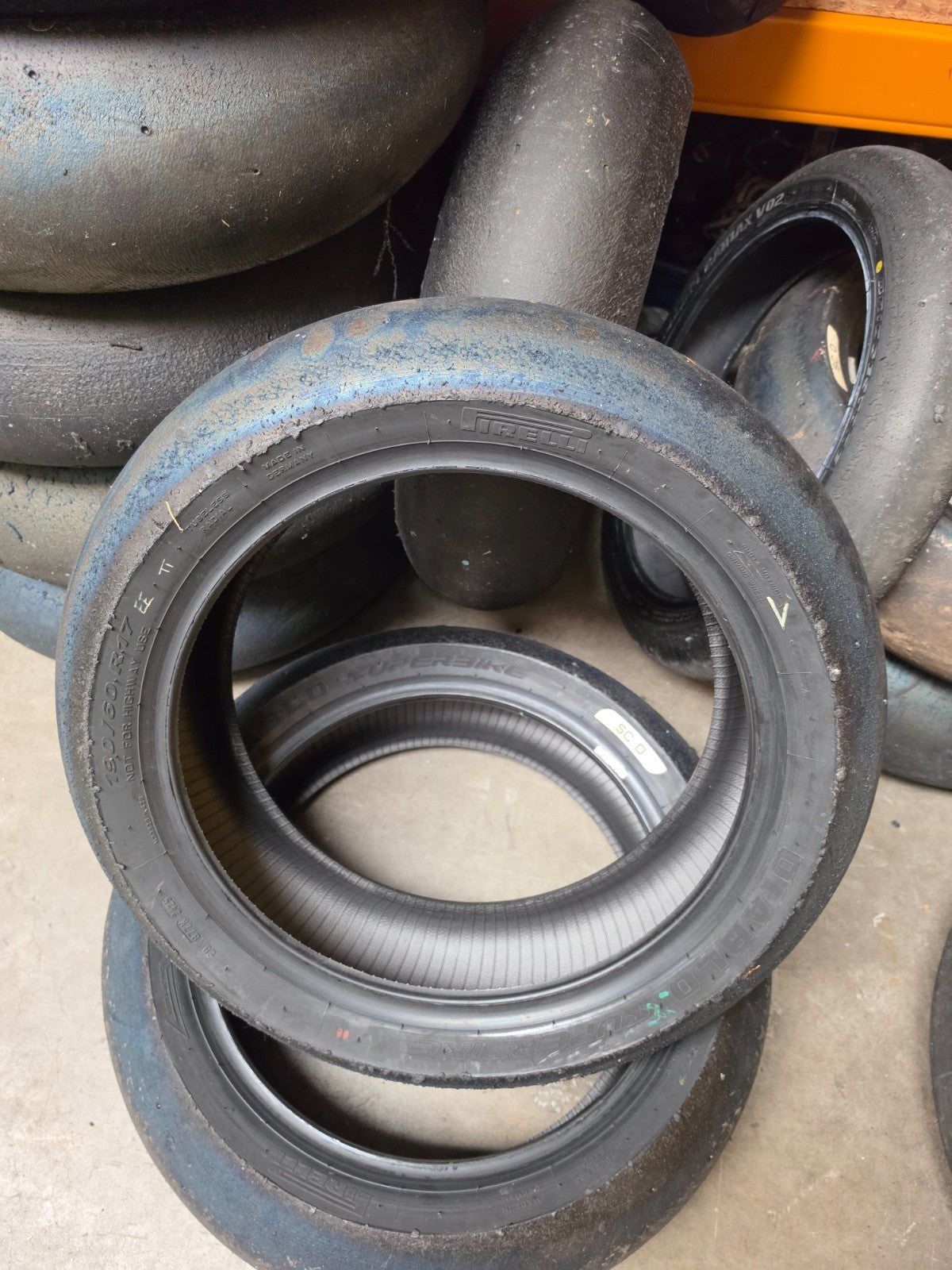 Pirelli Diablo Superbike SC0 190/60-17 Used BSB Scrub Motorcycle Tyre - SR12