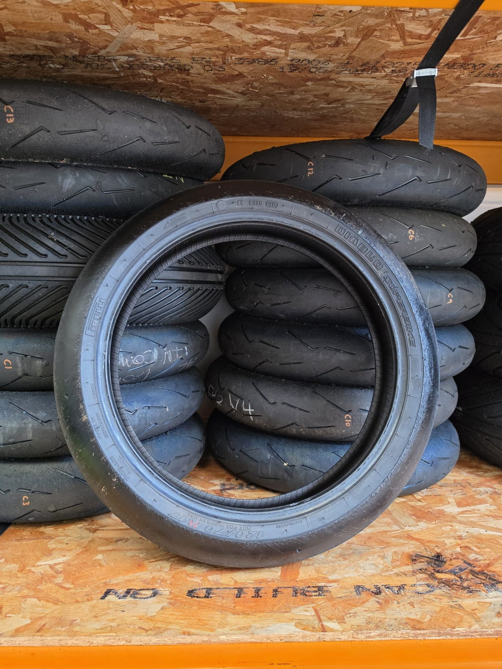 Pirelli Diablo Superbike SC1 120/70-17 Used BSB Scrub Motorcycle Tyre - SF35