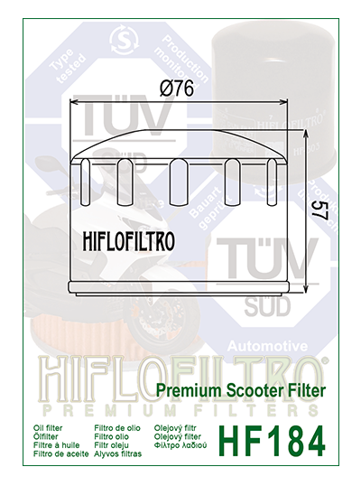 Hiflo Filtro HF184 Motorcycle Motorbike Oil Filter Replaces Peugeot Piaggio