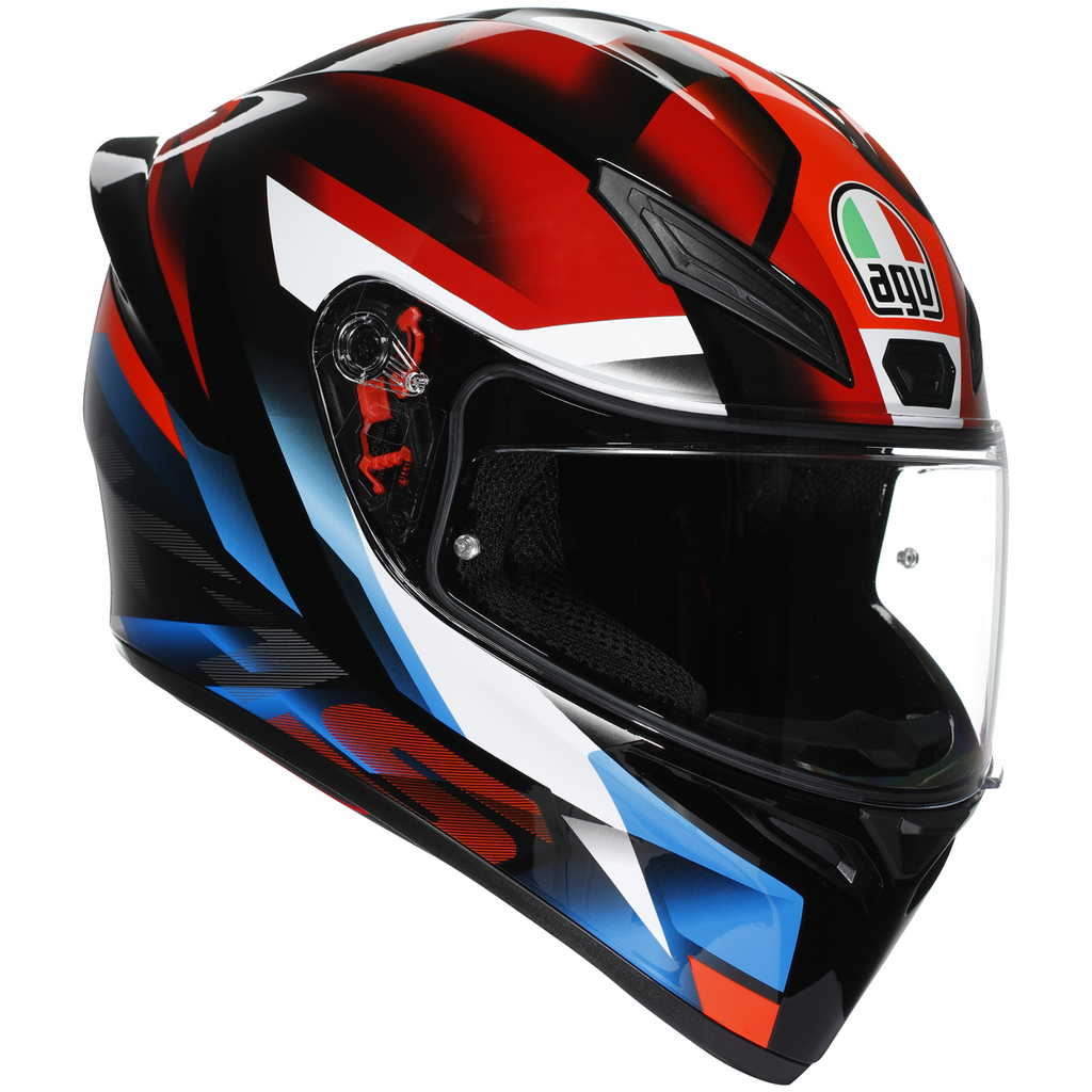 AGV K1S Fastlap Gloss Black Red Blue ECE2206 Motorcycle Motorbike Helmet