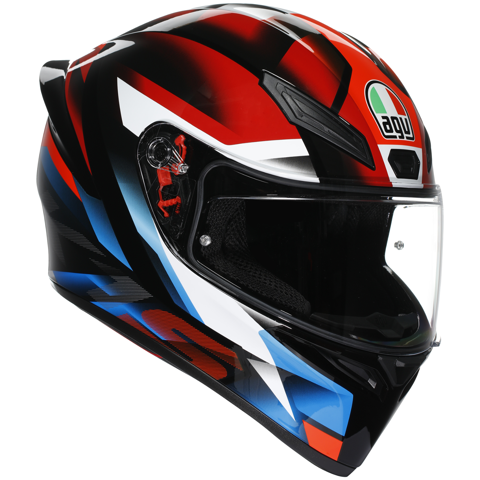 AGV K1S Fastlap Gloss Black Red Blue ECE2206 Motorcycle Motorbike Helmet