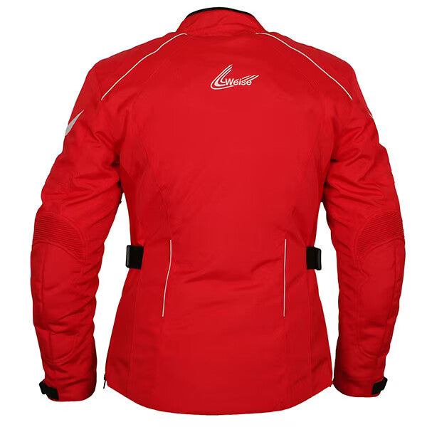 Weise Ladies Dakota Womens Waterproof CE Textile Motorcycle Motorbike Jacket Red