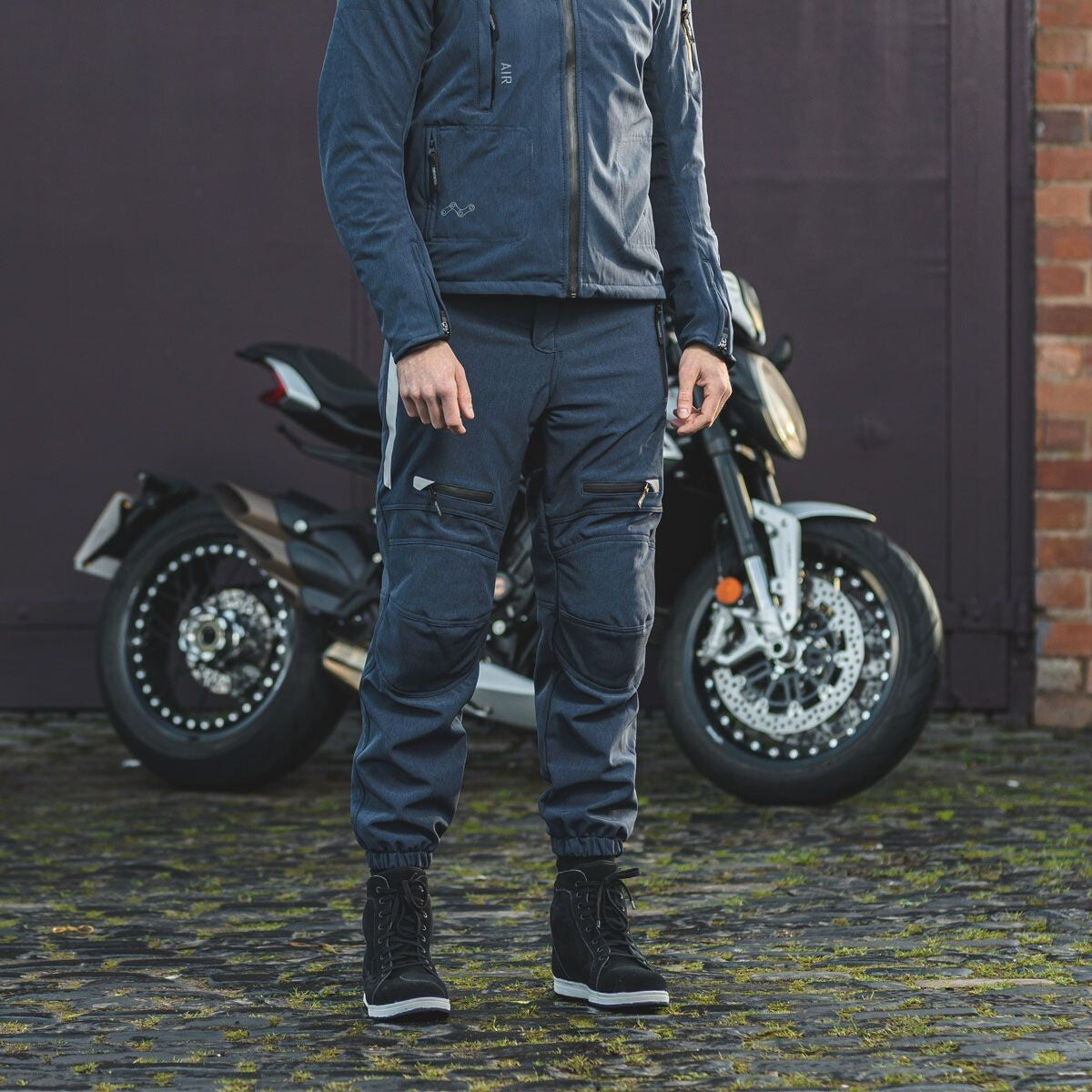 Spada Commute CE Waterproof Soft Shell Motorcycle Motorbike Trousers Pants Blue