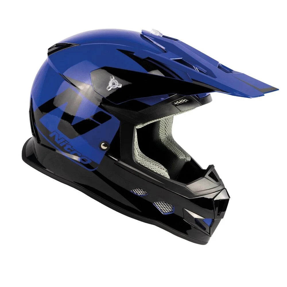 Nitro MX700 Podium MX Motocross Enduro Motorcycle Helmet Holeshot Black Blue