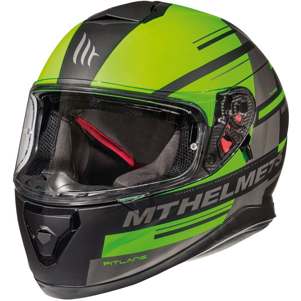 MT Thunder 3 SV Pitlane Motorcycle Motorbike Full Face Helmet Matt Green Black
