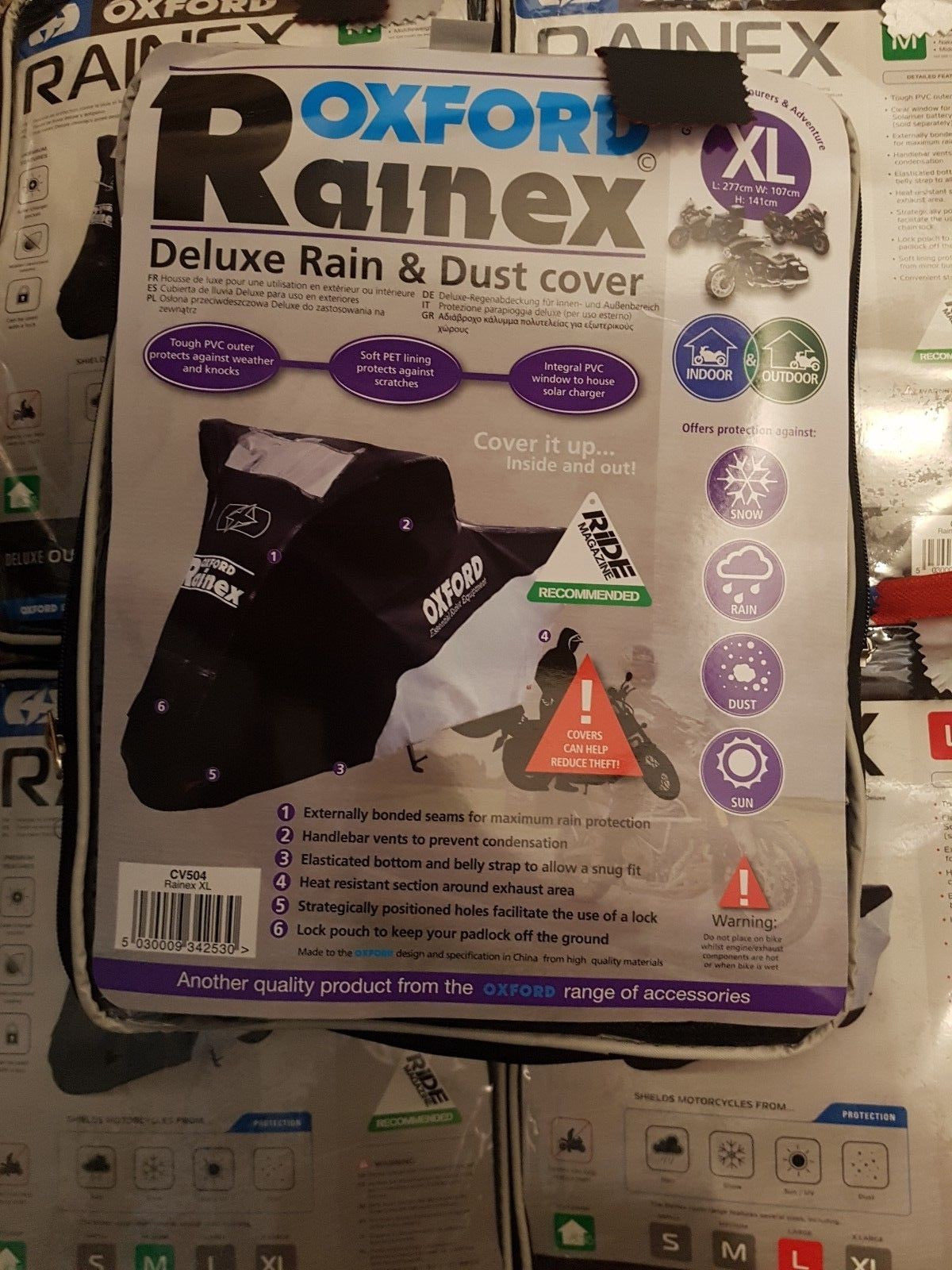 Oxford Rainex Deluxe Cover CV504 Extra Large XL Motorbike Motorcycle Cover