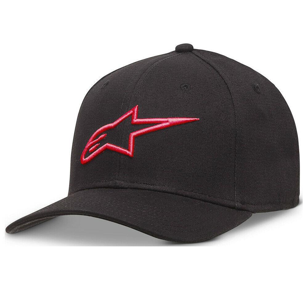 Alpinestars Ageless Curve Flex Fit Casual Baseball Hat Cap Black Red