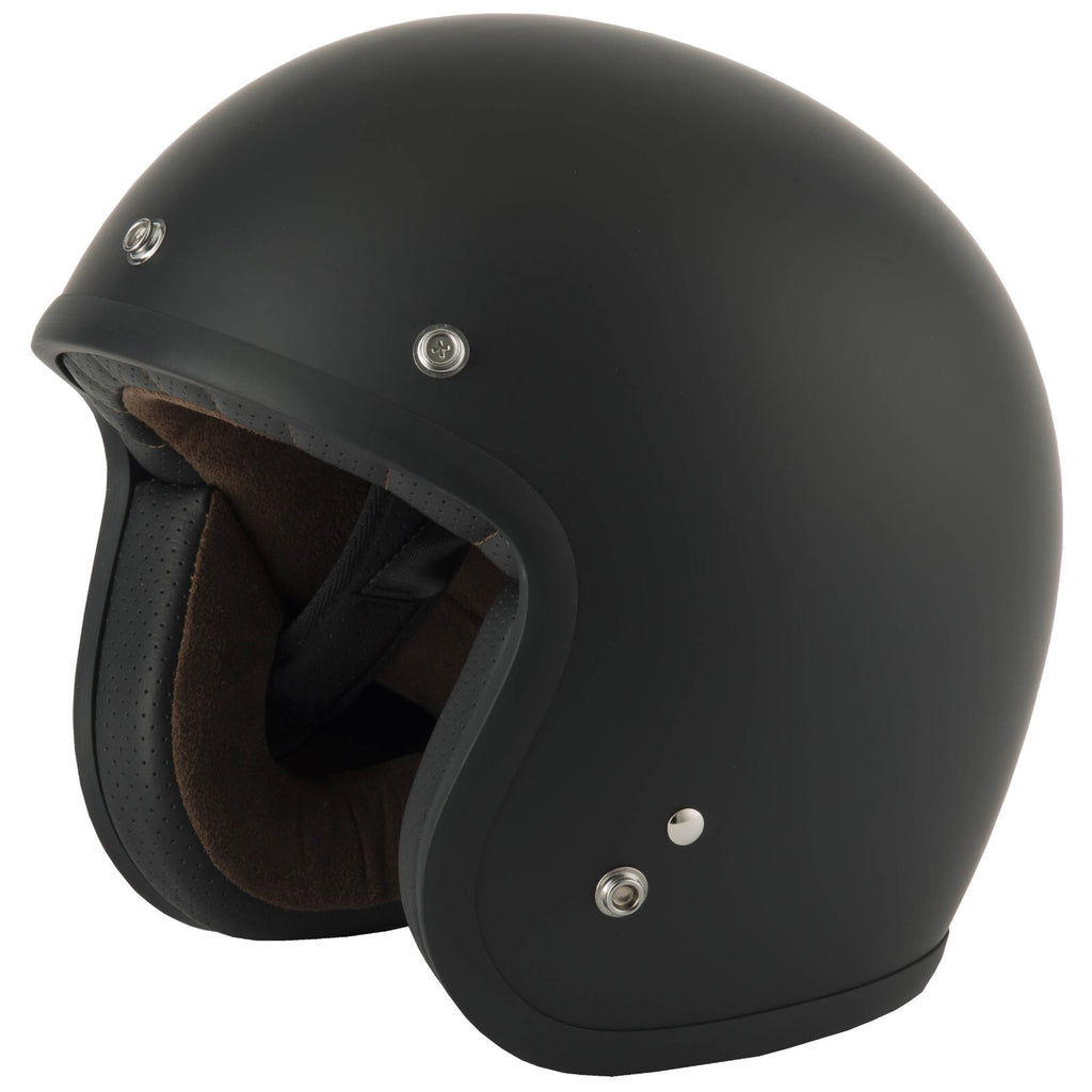 VCAN H541 Slim Retro Style Open Face Motorcycle Motorbike 2206 Helmet Matt Black