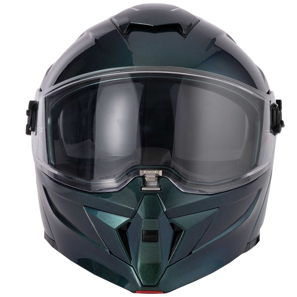 VCAN H276 Gradient Green Blue Flip Front ECE 2206 Motorcycle Motorbike Helmet