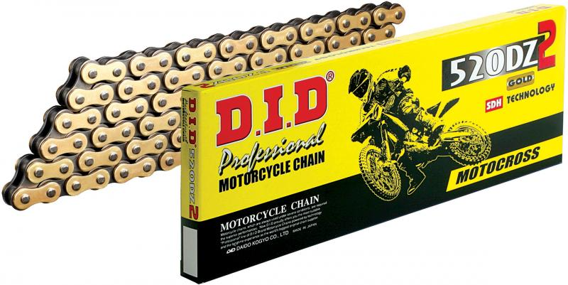 DID 520DZ2 Off Road Motocross Motorbike Motorcycle Gold Chain 120 Links