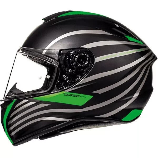 MT Targo Doppler Matt Black Fluor Green Full Face Motorcycle Motorbike Helmet