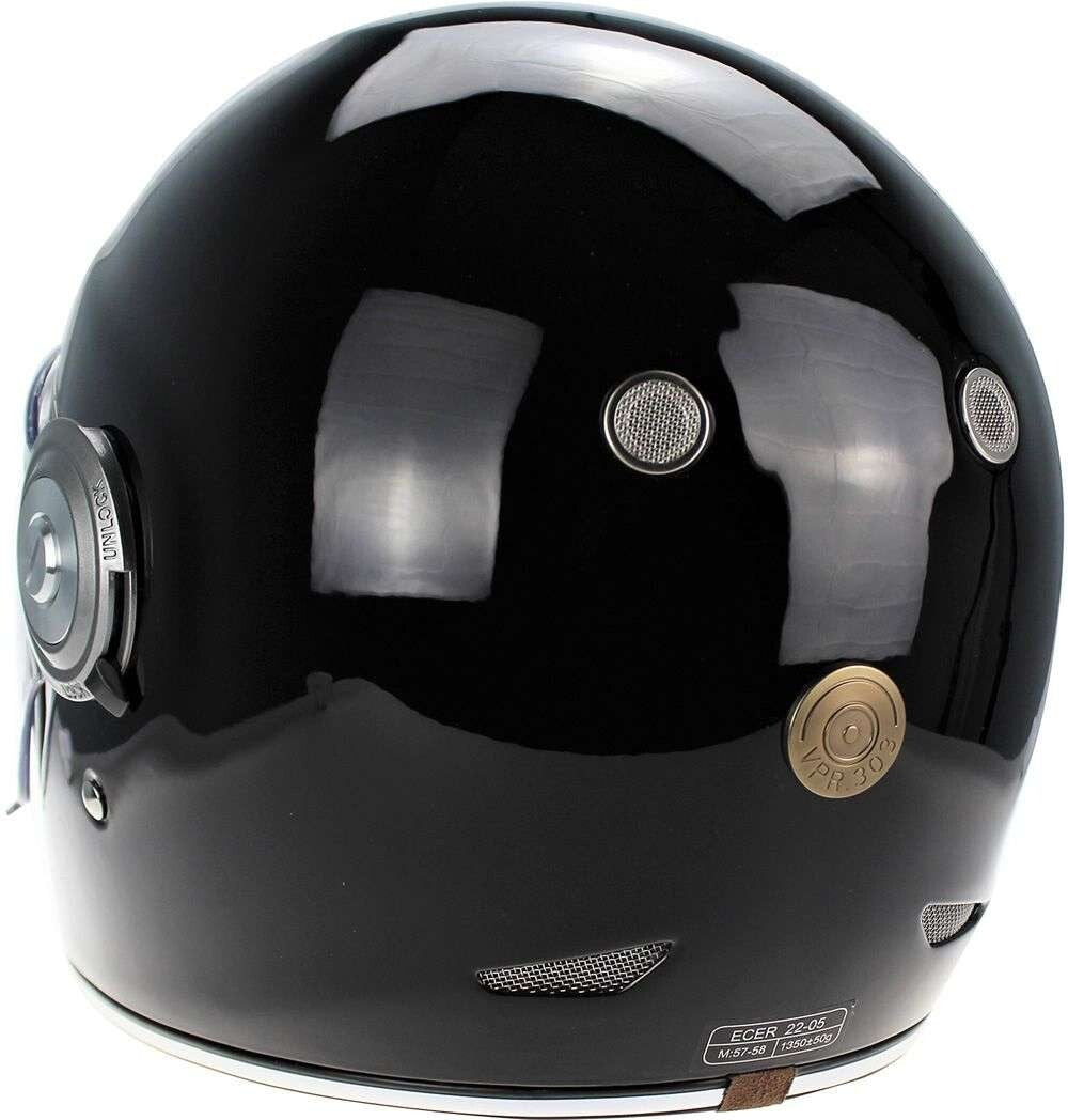 Viper F659 Black Full Face Fibreglass Classic Motorcycle Motorbike Helmet - XL