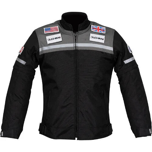 Duchinni Grid Kids CEAA Motorcycle Motorbike Jacket Black Gun