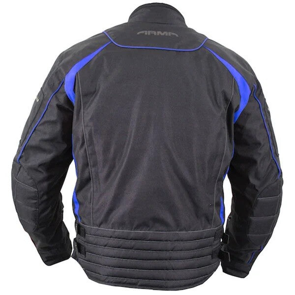 ARMR Moto Ukon Urban Motorcycle Motorbike Waterproof Textile Jacket Black Blue
