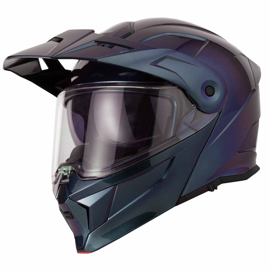VCAN H276 Gradient Green Purple Flip Front ECE 2206 Motorcycle Motorbike Helmet