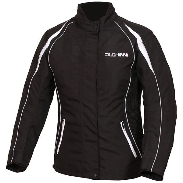Duchinni Ladies Vienna Motorcycle Motorbike Waterproof Textile Jacket Blk White