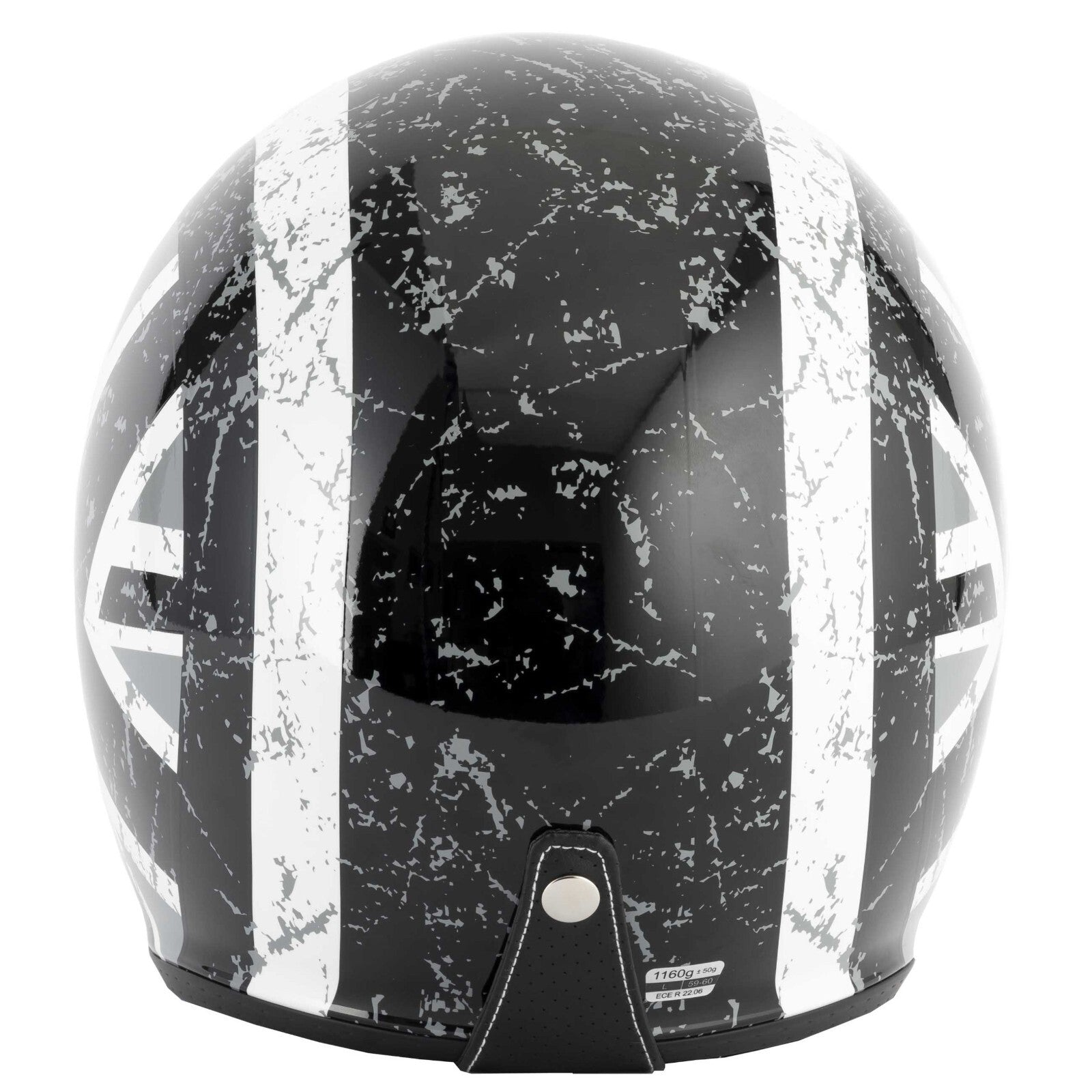 VCAN H589 Classic Retro Open Face Motorcycle Motorbike Helmet Black Union Jack