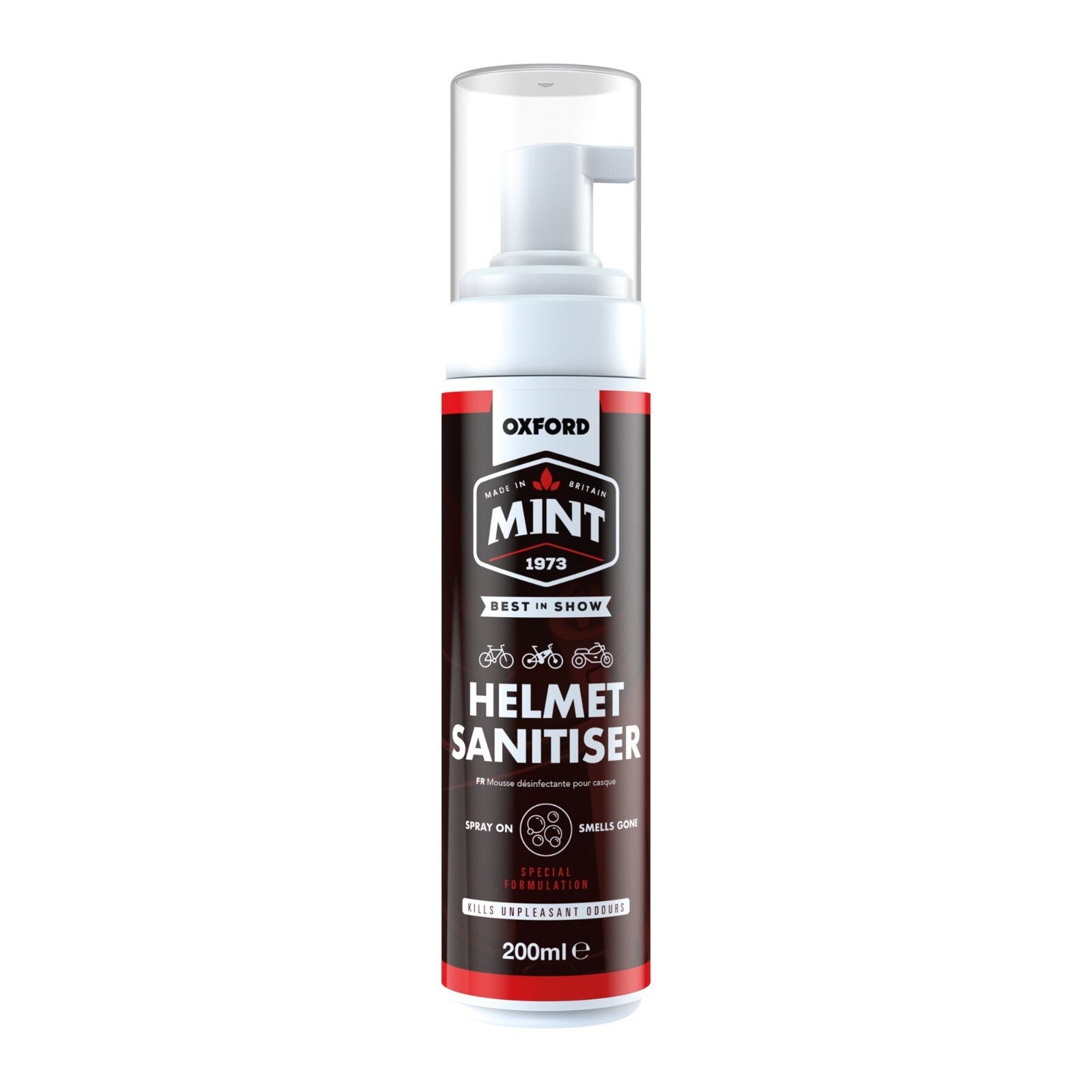 Oxford Mint Motorcycle Helmet Sanitiser Foam Cleaner Soft Materials 200 ml