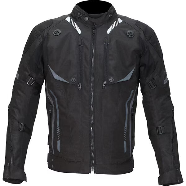 Weise Vertex Waterproof All Season Textile Motorcycle Motorbike Jacket - Black