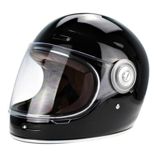 Viper F659 Black Full Face Fibreglass Classic Motorcycle Motorbike Helmet - XL