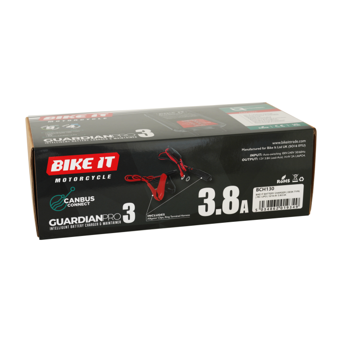 Bike It Guardian Pro 3 Intelligent Lithium Battery Charger Maintainer 12v & 14.4
