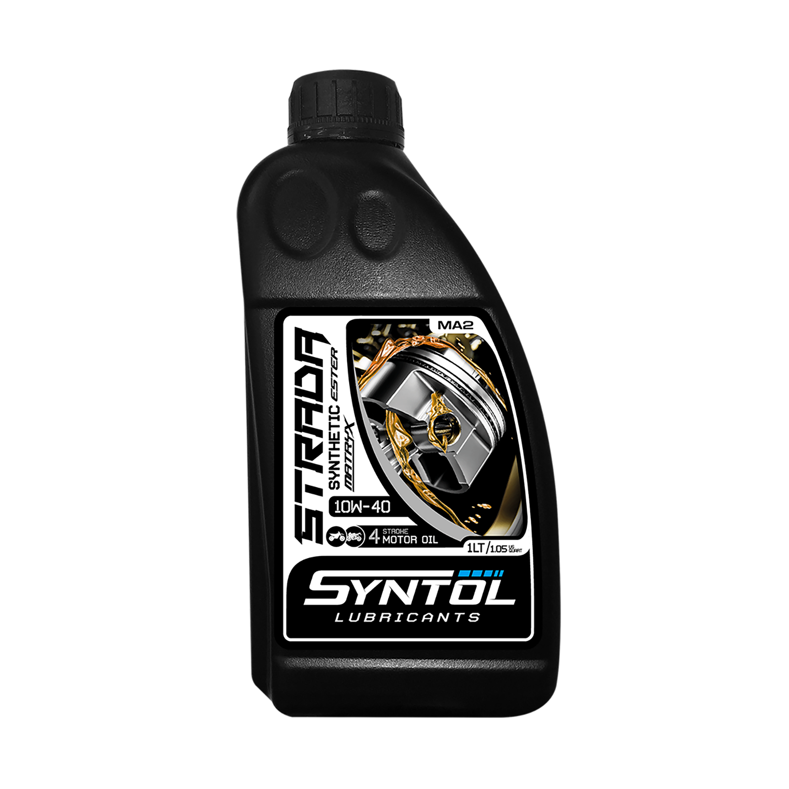 Syntol Strada 4T 10W-40 1 Litre Synthetic Motorcycle Motorbike 4 Stroke Oil