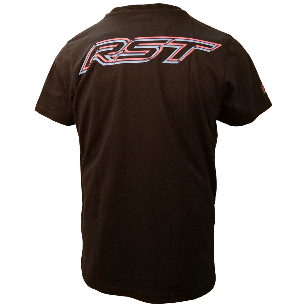 RST 3-D Logo Casual Mens T-Shirt - Black Pink Blue