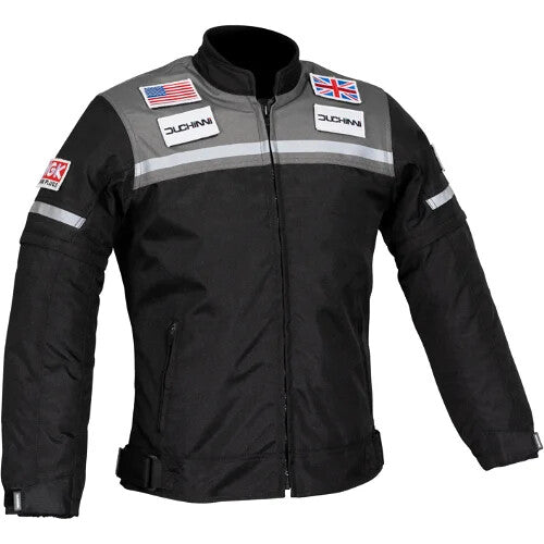 Duchinni Grid Kids CEAA Motorcycle Motorbike Jacket Black Gun