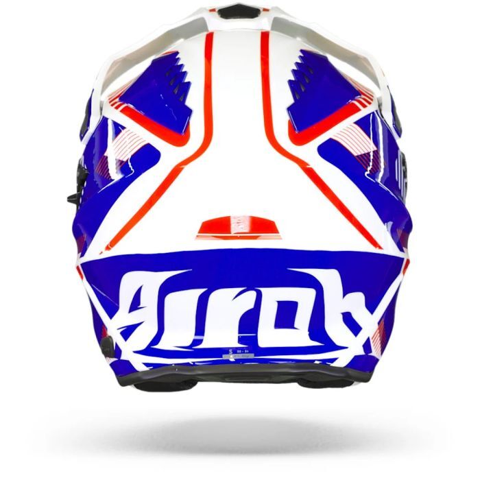 Airoh Commander Adventure ACU Gold Motorcycle Motorbike Helmet Gloss White Blue