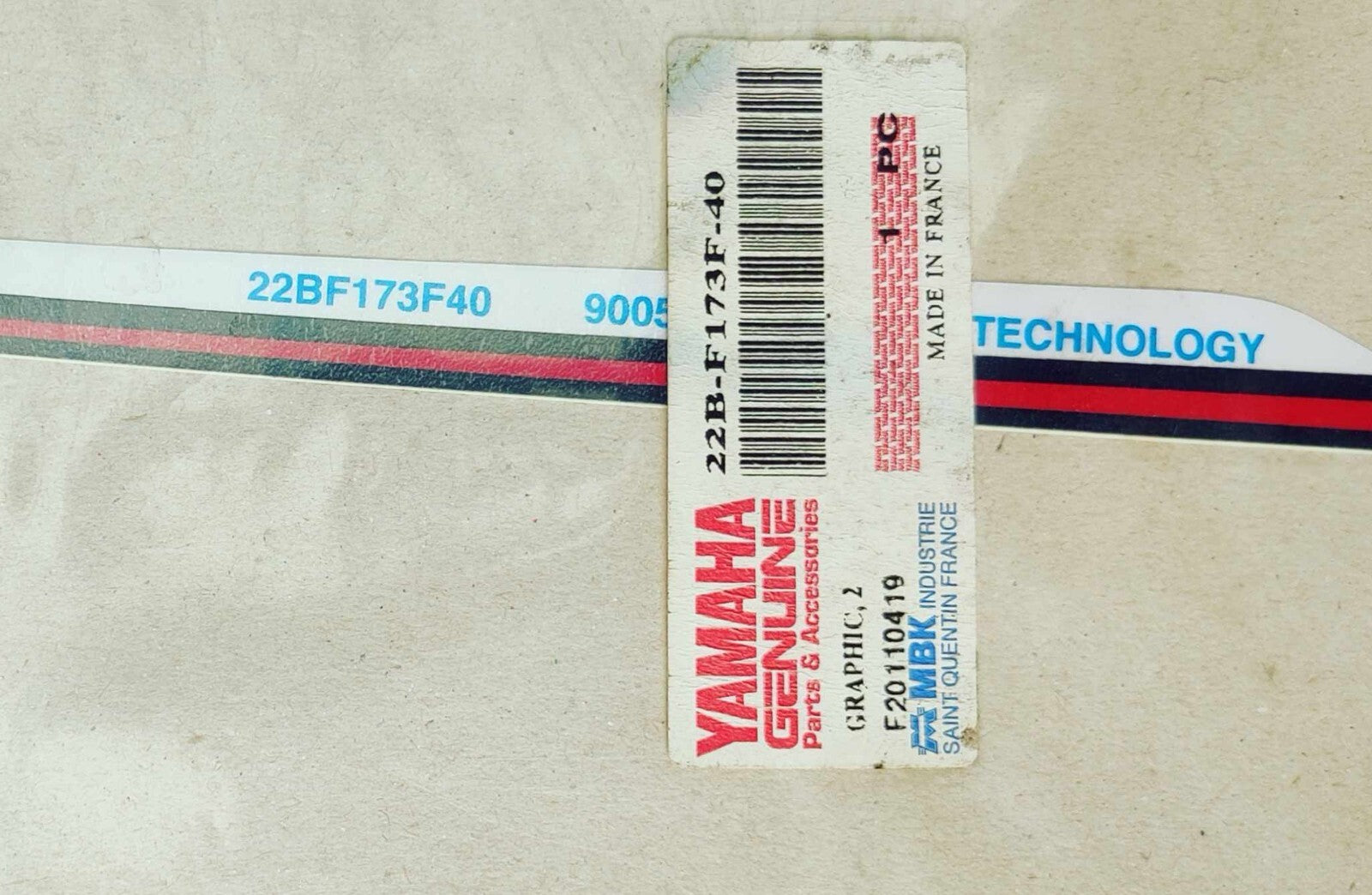 Yamaha New Genuine, Graphic Design Sticker No. 2  -  22B-F173F-40