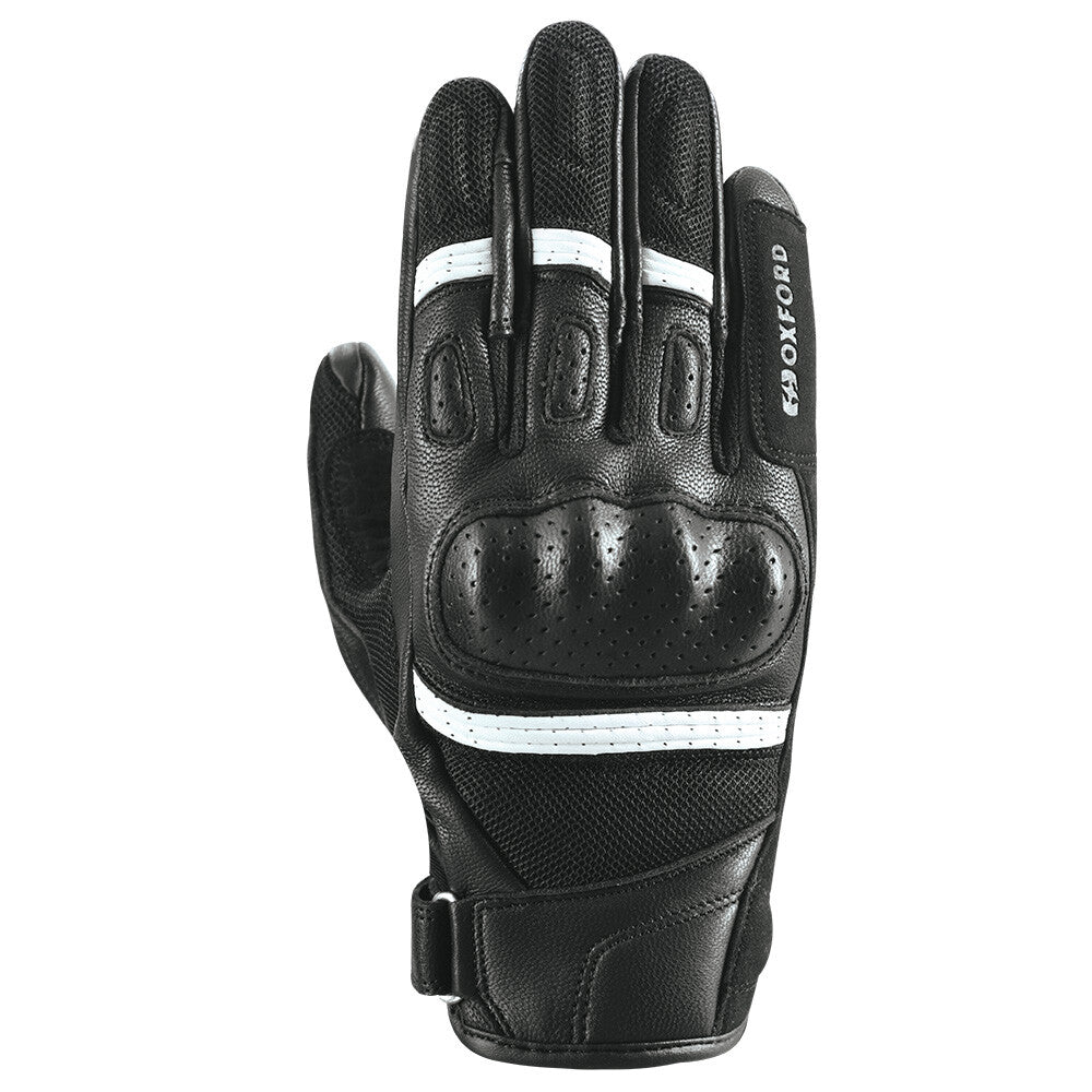 Oxford Glove RP-6S Short Mesh Summer Motorcycle Motorbike Glove Black & White