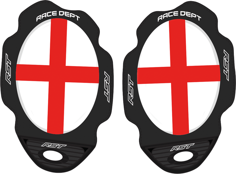 RST Factory Reverse Motorbike Motorcycle St George Cross Track Race Knee Sliders