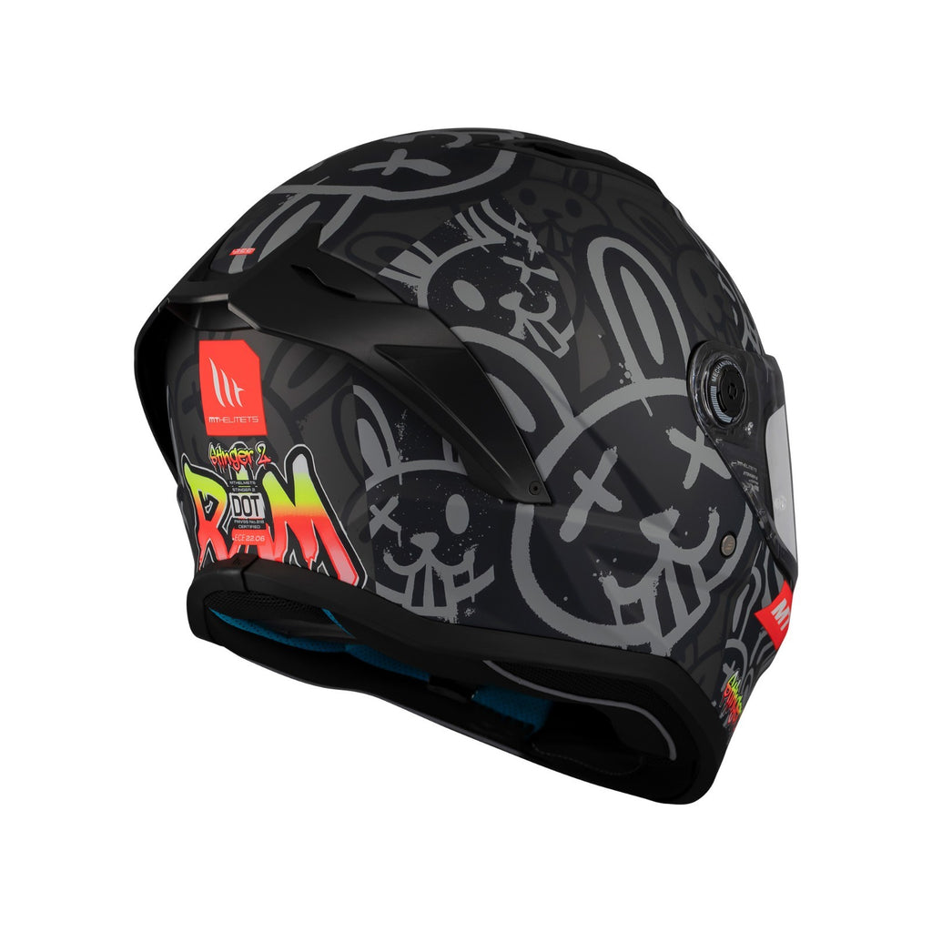 MT Stinger 2 Ram Matt Black Full Face ECE2206  Motorcycle Motorbike Helmet