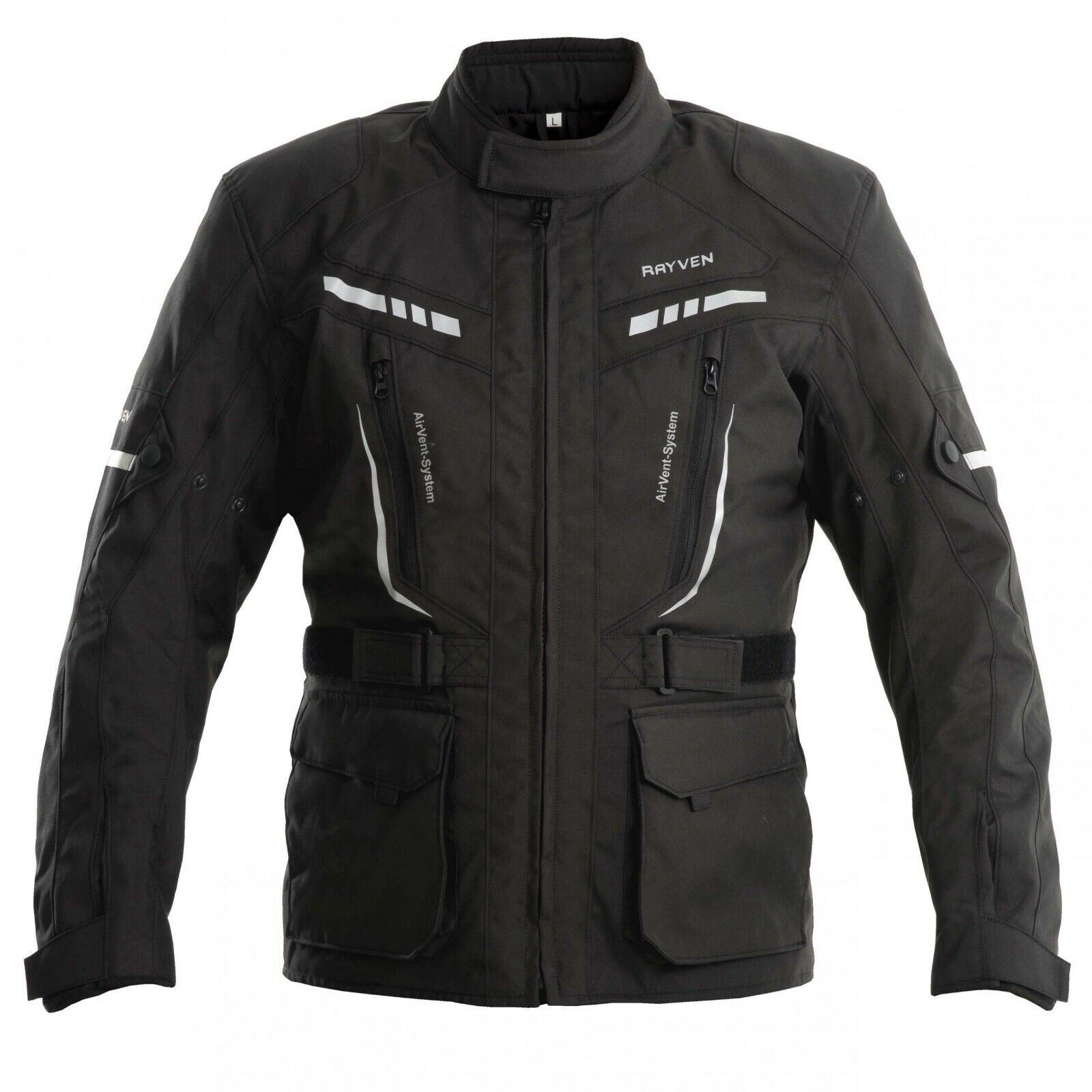 Rayven Scotty Waterproof CE Approved Motorcycle Motorbike Jacket - Black