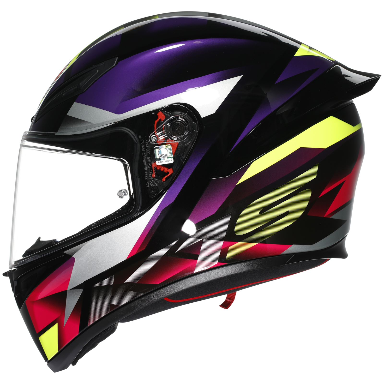 AGV K1S Fastlap Gloss Black Purple Pink ECE2206 Motorcycle Motorbike Helmet