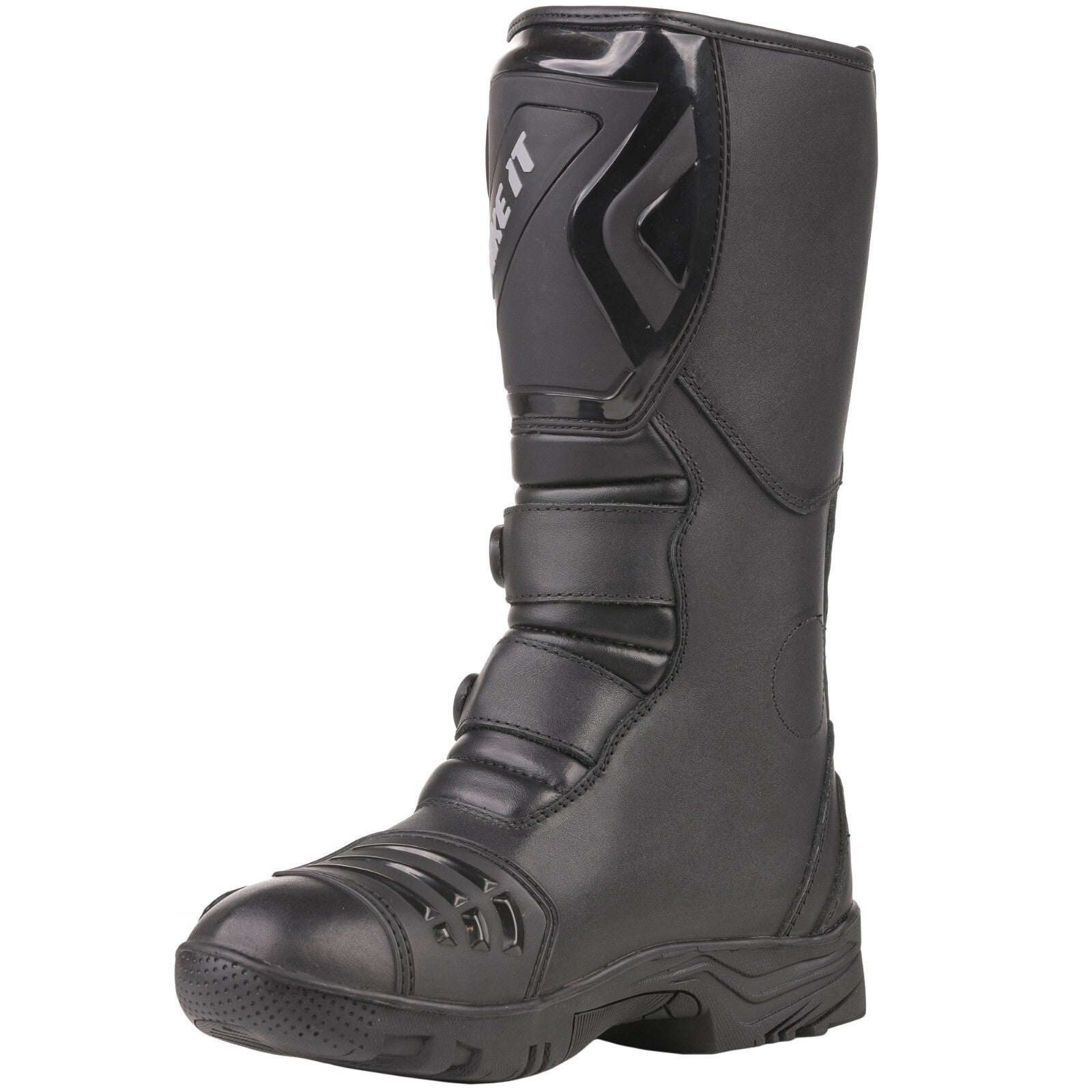 Bike It Triple-Black Motorcycle Motorbike Waterproof Adventure Style Boots Black