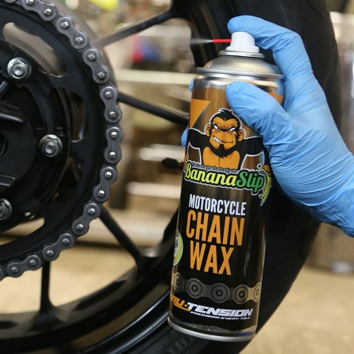 Tru Tension Banana Slip Motorcycle Motorbike Anti-Fling PTFE Chain Wax 500ml