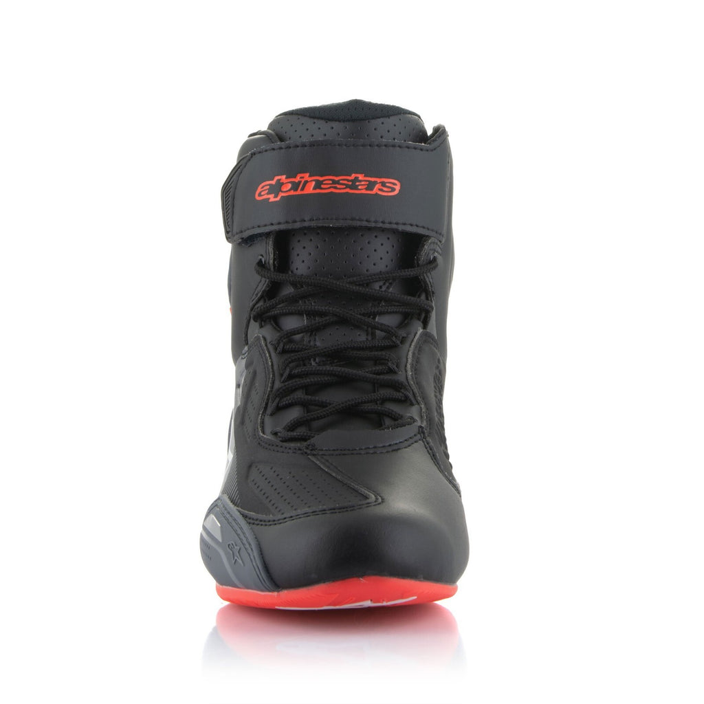 Alpinestars Faster 3 Motorcycle Motorbike CE Shoes Black Grey Red Fluo
