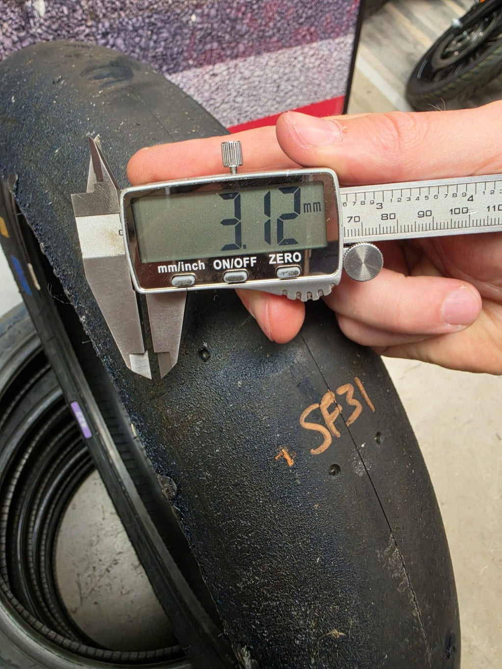Pirelli Diablo Superbike SC1 125/70-17 Used BSB Scrub Motorcycle Tyre - SF31