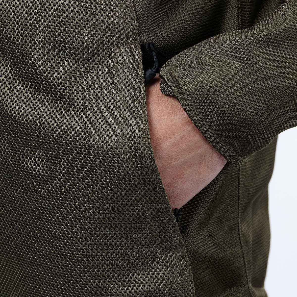 Spada Hooded Air CE Mesh Motorcycle Motorbike Vented Jacket Olive Green
