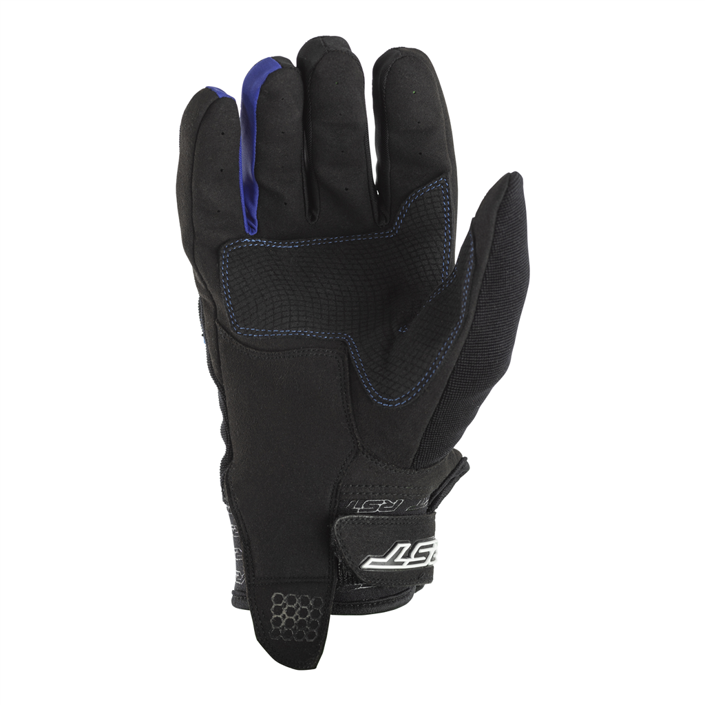 RST Rider CE Motorcycle Motorbike Short Lightweight Textile Gloves - Black Blue