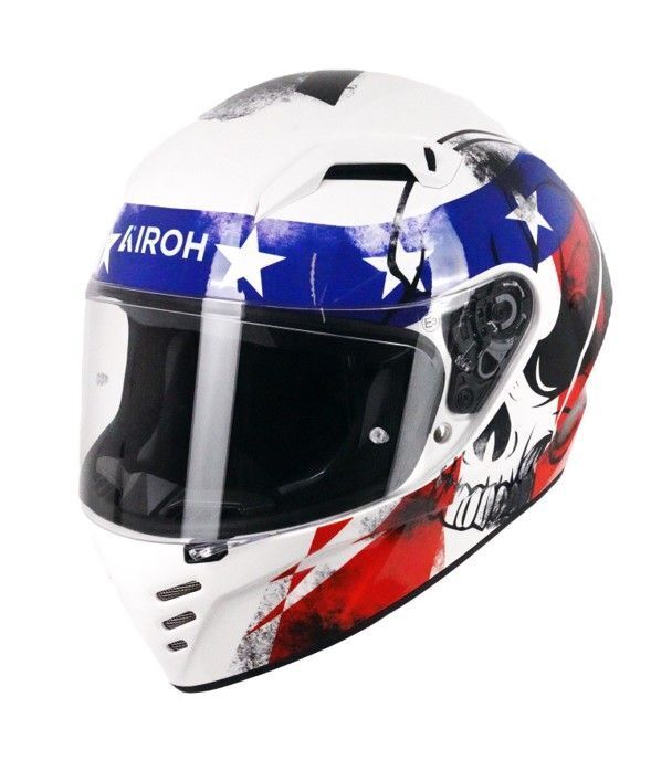Airoh Connor ECE2206 Full Face Motorcycle Motorbike Helmet White Nation Gloss